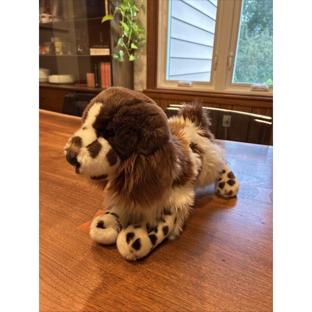 Douglas Cuddle Toy Springer Spaniel Plush Dog Brown White Spotted Plush EUC